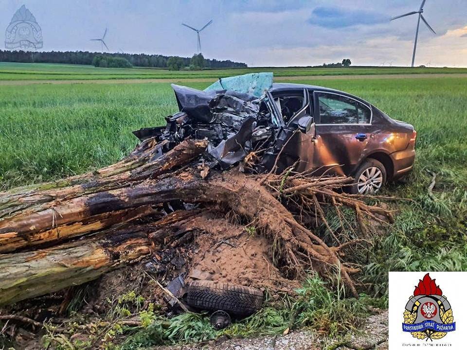 Zginął na miejscu po zderzeniu z drzewem. Tragiczny wypadek 28-latka pod Skierniewicami